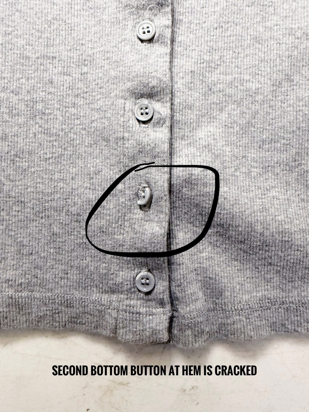Reformation Raelynn Knit Ribbed Button Front Top in Heather Grey - Picture 11 of 11